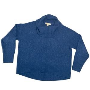 MICHAEL KORS Women's Sweater Cowl Neck Elliptical Hem Blue Size Large EUC